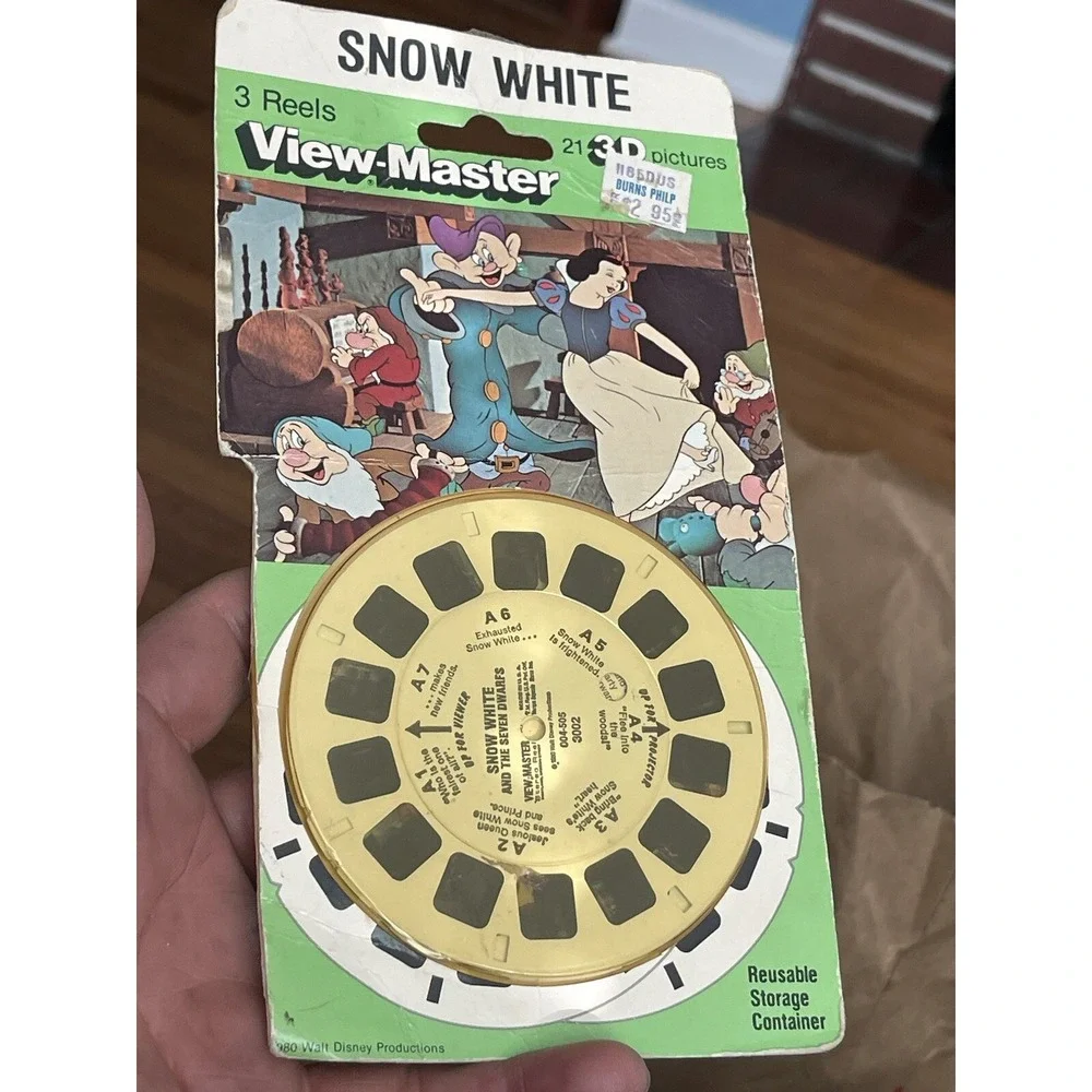 Disney #3002 Snow‎ White 7 Dwarfs Cartoon Movie view-master Reels Pack Open Box